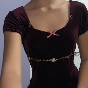 90s rosebuds velvet dress